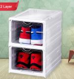Stackable Multifunctional Storage For Clothes Foldable Drawer Shelf Basket Utility Cart Rack Storage Organizer Cart For Kitchen Pantry Closet Bedroom Bathroom Laundry (2 Layer 1 Pc)
