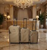 3 Piece Soft side Trolley Luggage Set with Smooth Rolling Wheels & Retractable
