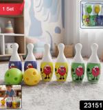 Kids Bowling Set With 6 Colorful Pins And 2 Balls (1 Set)