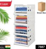 4 Layer Stackable Multifunctional Storagefor Clothes Foldable