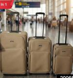 3 Piece Soft side Trolley Luggage Set with Smooth Rolling Wheels & Retractable