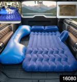 Portable Car Air Mattress Bed Set With Pump Pillows Inflatable (Dark Blue)