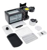 3 In 1 Breakfast Maker Portable Toaster Oven Grill Pan Coffee Maker Full Breakfast Ready At One Go