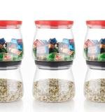 Matka Shaped Jar With Air Tight Leak Proof Lid (Multicolour) (Set Of 6) (900ml)