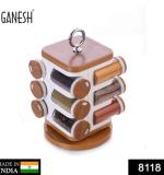 Ganesh 12-jar Revolving Spice Rack Masala Box