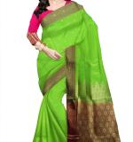 Banarasi Silk Blend Saree  (GREEN) Art Silk Sarees