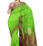 Banarasi Silk Blend Saree  (GREEN) Art Silk Sarees