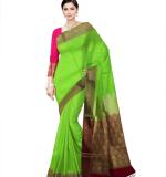 Banarasi Silk Blend Saree  (GREEN) Art Silk Sarees