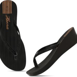 HEENAPLUS Women Heels Sandal (Black , 4)