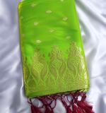 Banarasi Silk Blend Saree  (GREEN) Art Silk Sarees