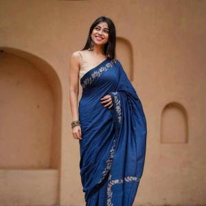 KPW 366 Beautiful Digital Printed Blue Saree