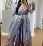 Chinon Floral Print Gown