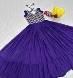 Blue Embroidered Gown