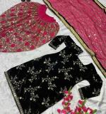 Pink Top Dhoti Salwar and Dupatta