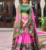 Silk Chaniya Choli Pink Colour