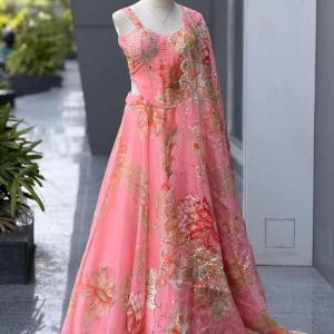 Beautiful Modern Embroidery Party Wear Lahenga
