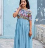 Handwork & Kalamkari Print Gown