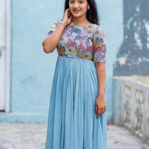 Handwork & Kalamkari Print Gown