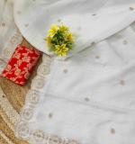 PIYU P1097 WHITE WORK SAREE