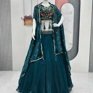 Heavy Embroidery Thread & Sequence Work Lehenga