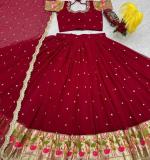 Georgette embroidery sequence work Lehenga