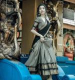 Grey Kanjiveram Silk Zari Lehanga