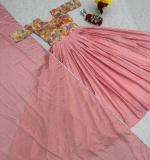 Pink Handwork & Kalamkari Print Gown