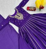 Violet Chinon Embroidery Sequence Gown