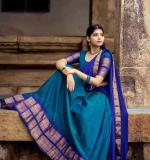 Blue Kanjiveram Silk Zari Lehanga