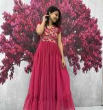 Red Embroidered Gown