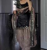 Party Wear Look Top Dhoti Salwar and Dupatta