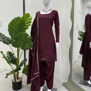 Natural crep silk Beads with moti Party Wear Dress