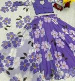 Purple Fox Georgette Lehenga
