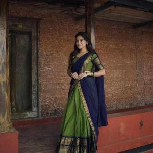Green Kanjiveram Silk Zari Lehanga