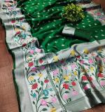KPR 295 NEW SOFT LITCHI SILK CLOTH GREEN SAREE