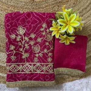 Mor Gota Work Saree