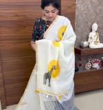 KPW 383 New Exclusive Designed White Saree