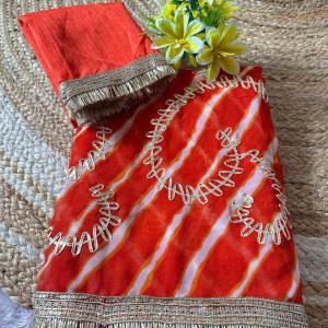 Leheriya Gota Designed Saree