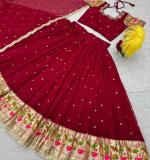 Georgette embroidery sequence work Lehenga