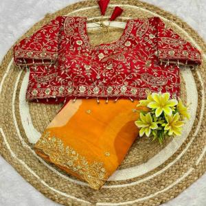 PIYU P1102 BEAUTIFUL PREMIUM LADDU MANGO SAREE