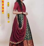 Green Kanjiveram Silk Zari Lehanga
