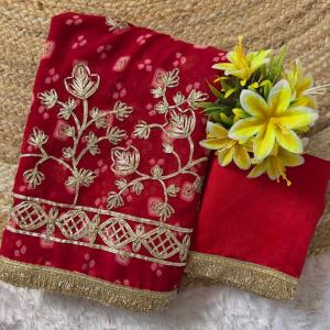 Mor Gota Work Saree