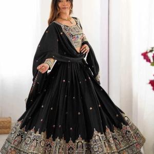 New Designer Party Wear Black Lehenga