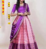 Pink Kanjiveram Silk Zari Lehanga
