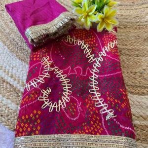 Leheriya Gota Designed Saree