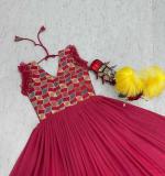 Red Embroidered Gown