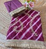 New Beautiful Leheriya Gota Work Saree