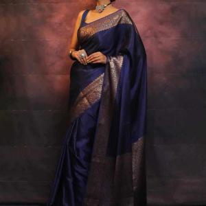 MF 2090 NEW BANARASI SOFT LITCHI SILK CLOTH SAREE