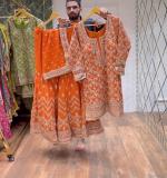 Orange Heavy Faux Georgette Dress