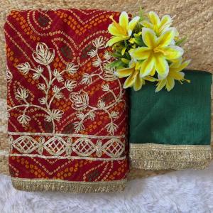 Mor Gota Work Saree